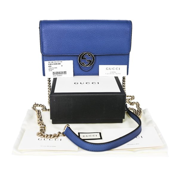 Gucci Interlocking GG Leather Wallet On Chain - Picture 5 of 8